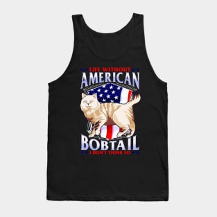 Cat Mom American Bobtail Gift American flag Tank Top